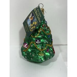 Old World Christmas Traditional Decorated‎ Christmas Tree Glitter Glass Ornament
